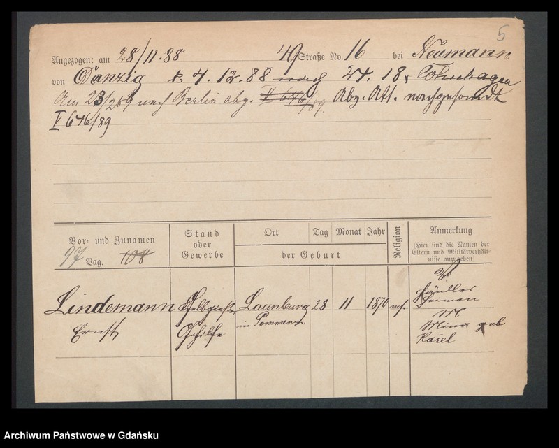 image.from.unit.number "Karty meldunkowe: Lindemann - Lindenberg"