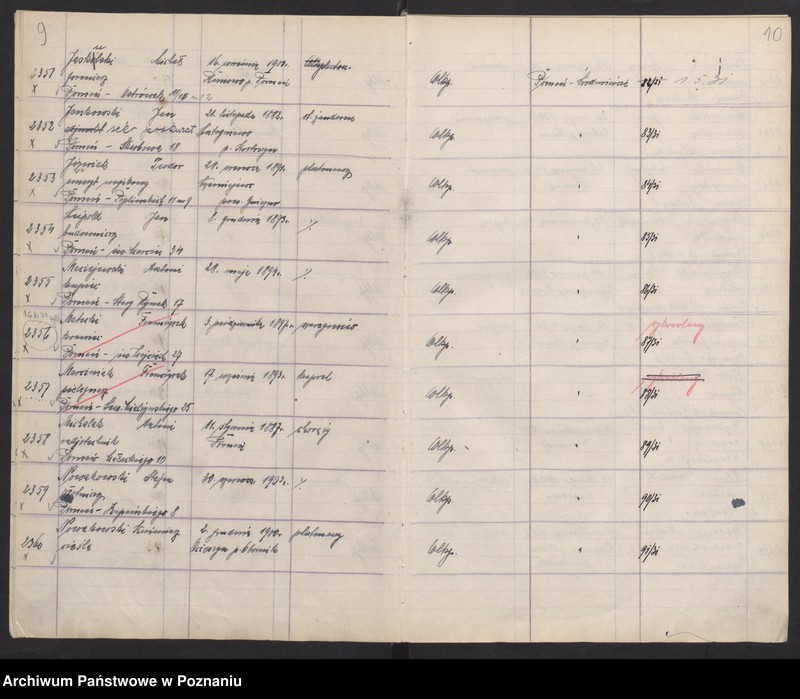 image.from.unit.number "Spis członków Związku Weteranów Powstań Narodowych od 2311 - 3540a."