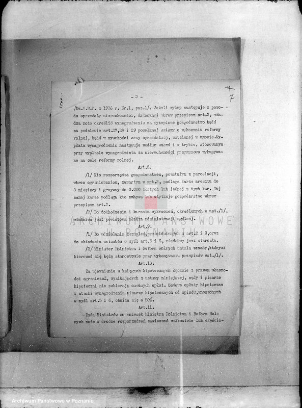 Obraz 17 z jednostki "/Ograniczenie obrotu nieruchomościami powstałymi z parcelacji/ pismo okólne Ministerstwa Rolnictwa i Reform Rolnych."