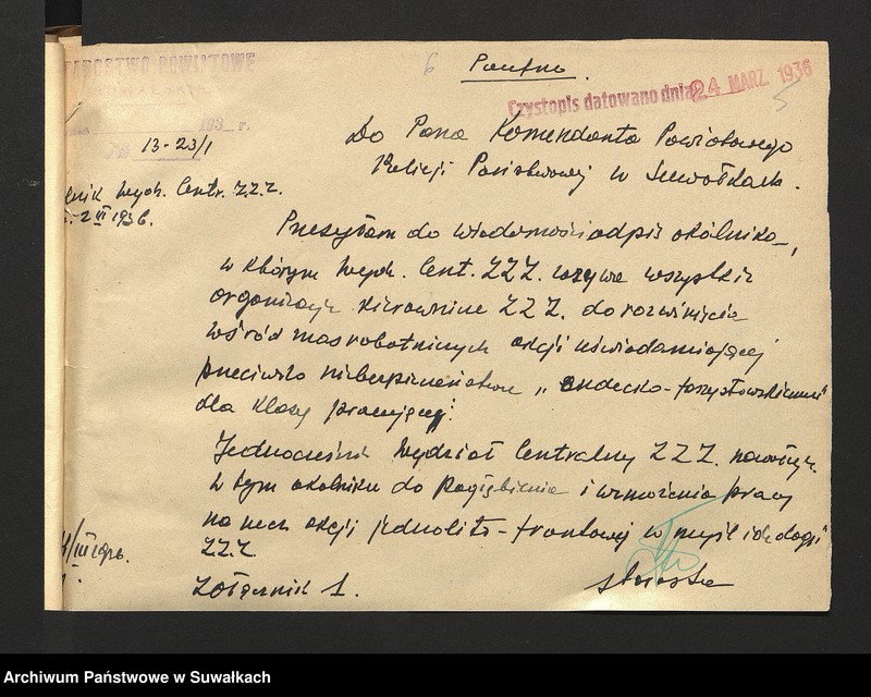 image.from.unit.number "[Wykaz związków zawodowych istniejących w powiecie wg. stanu na dzień 1. I 1937 r. oraz korespondencja]"