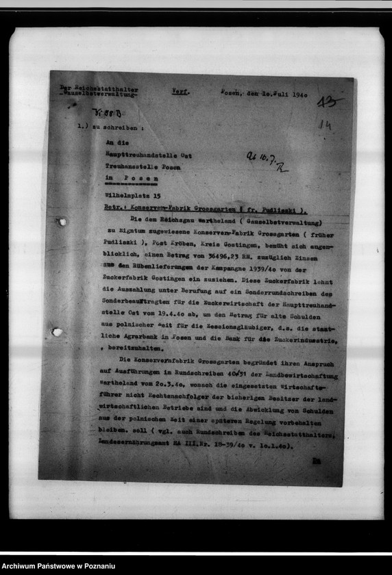 Obraz 18 z jednostki "Forderungen Grossgarten contra Zuckerfabrik Gostingen [za dostarczone buraki cukrowe]."