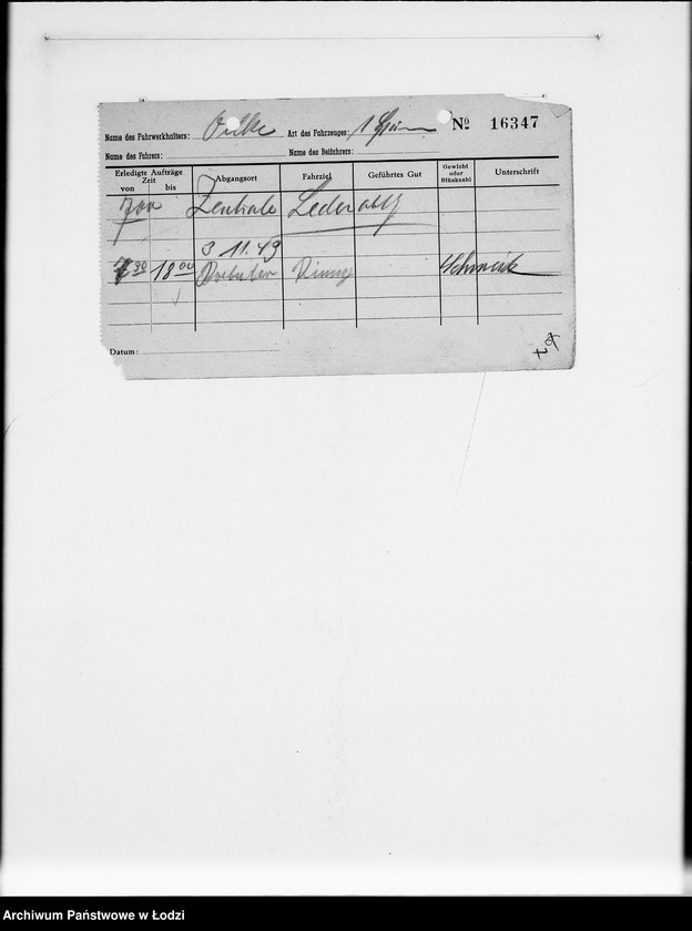 Obraz 11 z jednostki "Theodor Oelke [rachunki za dostawy towarów dla Getta]"