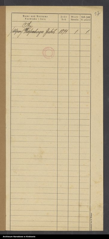 image.from.unit.number "Księga metr.[ykalna] śmierci okręgu metr.[ykalnego] izr.[aelickiego] bocheńskiego jako zeszyt uzupełniający rocznika 1871 [wraz z indeksem]"
