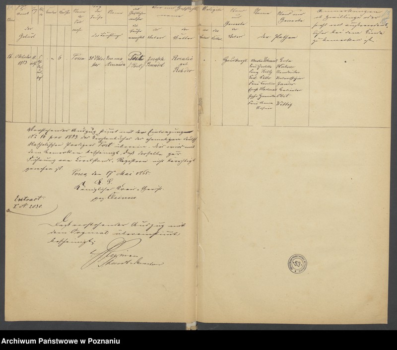 Obraz 17 z jednostki "Die von den Verlobten beigebrachten Urkunden zur Eheschliessung pro 1875"