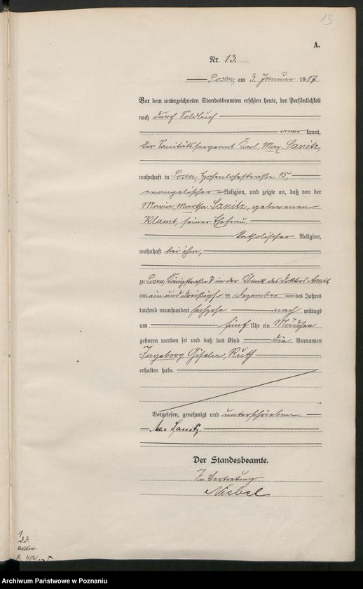 Obraz 15 z jednostki "Księga miejscowa urodzeń tom I [Rejestr główny urodzeń]"