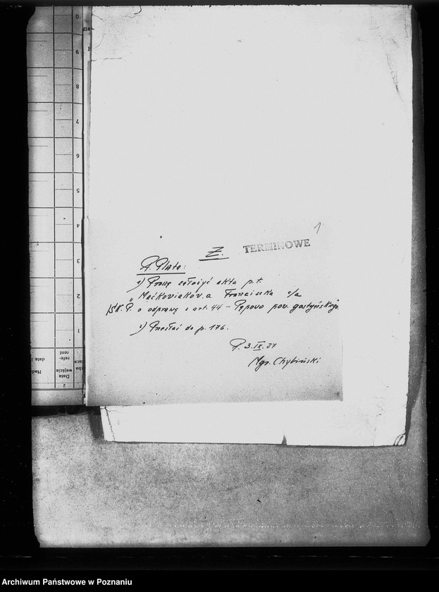 Obraz 5 z jednostki "Franciszka Maćkowiaka c/a Skarb Państwa odprawa z art. 44 Pępowo powiatu gostyńskiego"