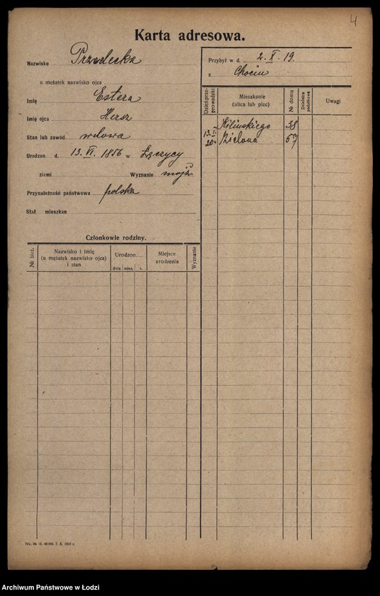 Obraz 6 z jednostki "[Spis ludności Łodzi] Przedbórz-Przybyliński"