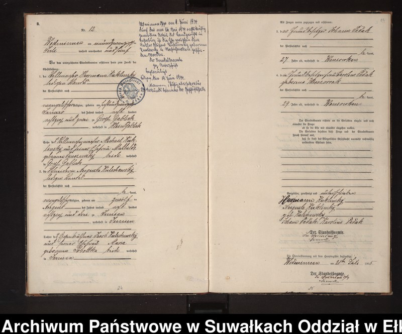 image.from.unit.number "Heirats-Neben-Register des Preussischen Standes-Amtes Widminnen Kreis Loetzen"