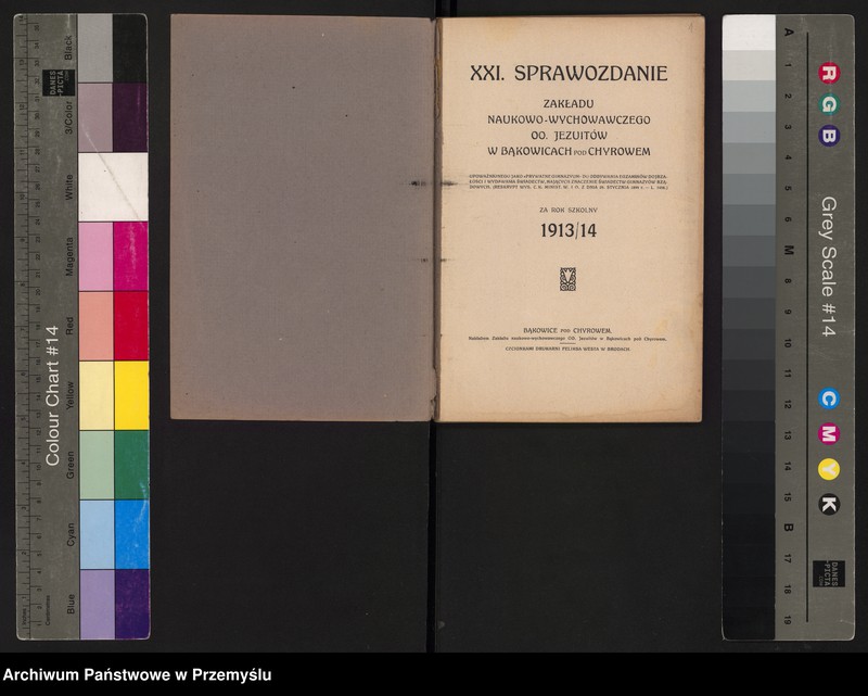image.from.unit.number "X Sprawozdanie Zakładu naukowo-wychowawczego OO. Jezuitów w Bąkowicach pod Chyrowem za rok szkolny 1913/14"