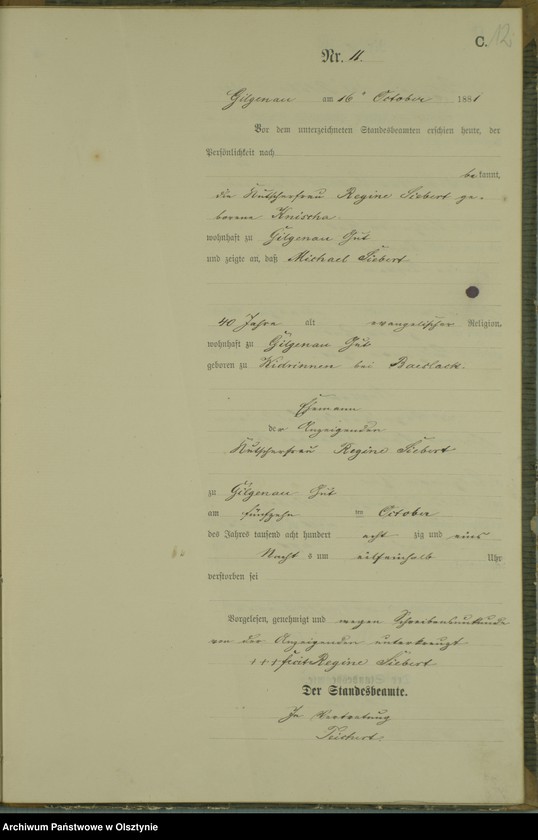 image.from.unit.number "Sterbe-Haupt-Register Nr 1 - 14"