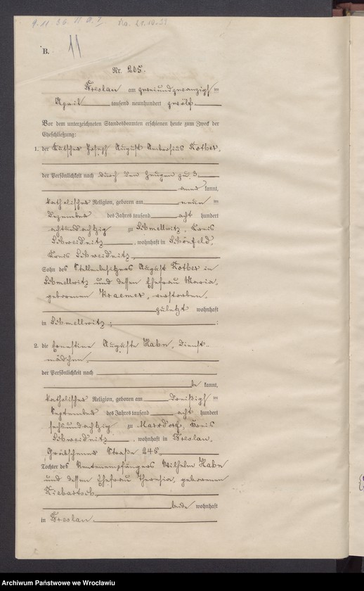 image.from.unit.number "Heirats-Haupt-Register Breslau IV 1912 Band 2"