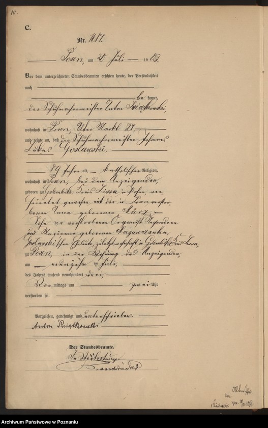 Obraz 13 z jednostki "Księga zgonów tom IV"