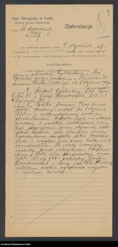 Obraz 11 z jednostki "A. Zylberberg i s-ka – sprzedaż dykt i fornitów"