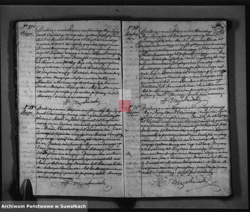 Obraz 10 z jednostki "Duplikat do zapisywania Aktów Urodzonych Zaślubionych i Zmarłych w Parafii Filipowskiey na rok 1848-my"