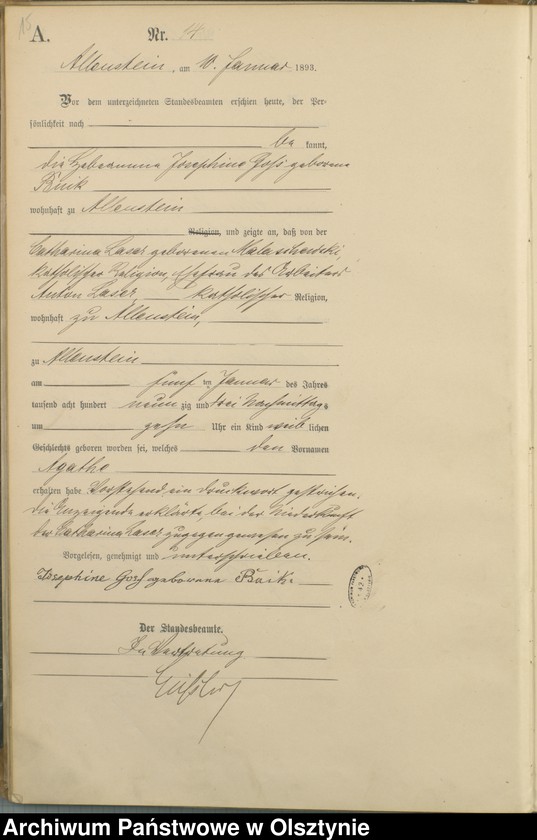 image.from.unit.number "Geburts-Haupt-Register Tom I,Nr 1 - 315"