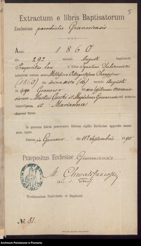 Obraz 7 z jednostki "Die von den Verlobten beigebrachten Urkunden zur Eheschliessung pro 1897"