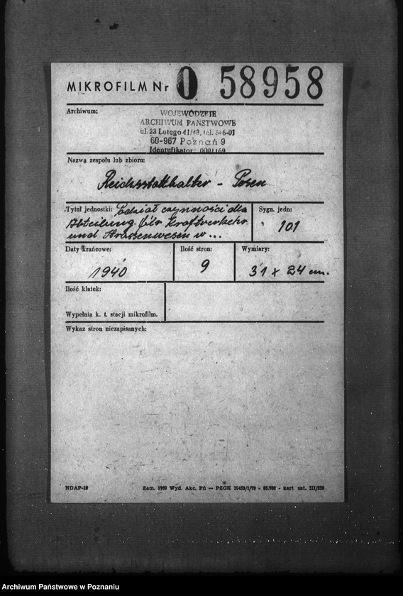 Obraz 2 z jednostki "Podział czynności dla Abteilung für Kraftverkehr und Strassenwesen w Reichsverkehrministerium"