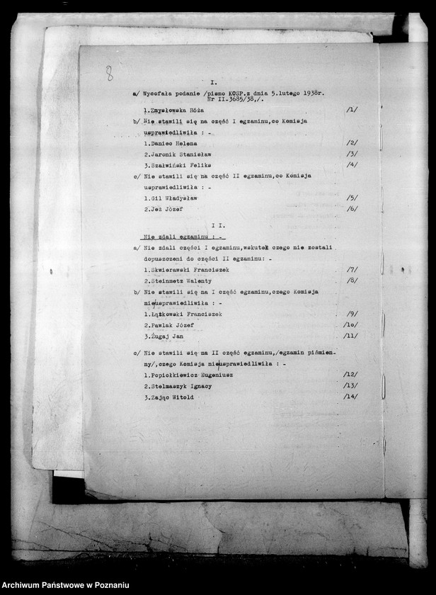 Obraz 11 z jednostki "[Gimnazjum Marii Magdaleny w Poznaniu protokoły z egzaminu dojrzałości eksternów]"