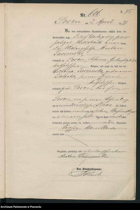 Obraz 18 z jednostki "Księga urodzeń t. II"