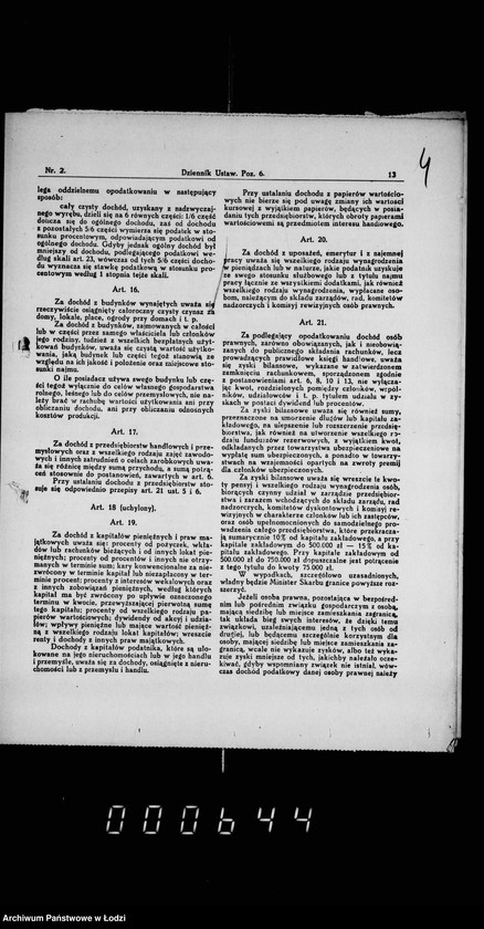 Obraz 10 z jednostki "Akta dotyczące spraw podatku dochodowego"