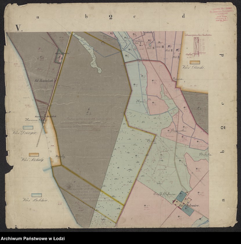 Obraz 5 z jednostki "Pierworys pomiaru dóbr prywatnych Nieborów składających się z folwarków Nieborów, Zygmuntów, Łasieczniki, Jasionna, Wólka Łasiecka, Kaczew, Polesie, Chyleniec ... oraz przyległych lasów ..."