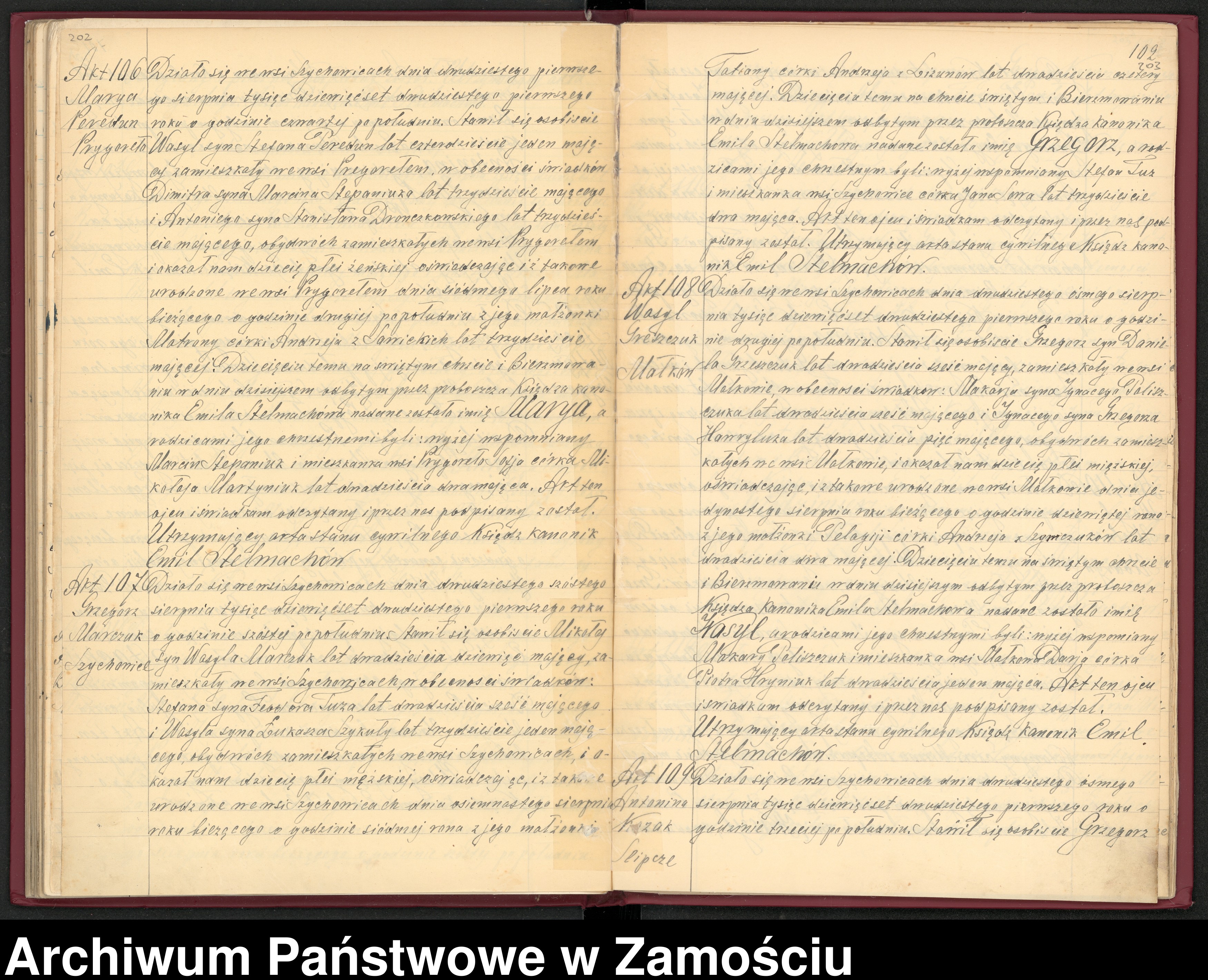 Skan z jednostki: Akta urodzeń