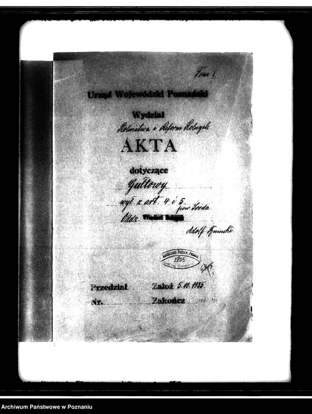 Obraz 4 z jednostki "/Majętność/ Gułtowy powiat średzki wyłączenie z art.4 i 5 ustawy o wykonaniu reformy rolnej/ w. Adolf Bniński"