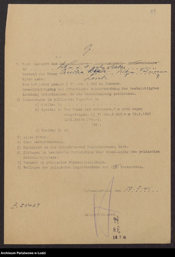 Obraz 13 z jednostki "Mordka Lenk- wyrób i sprzedaż przędzy"