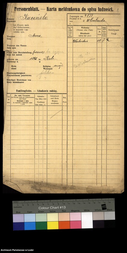 Obraz 3 z jednostki "[Spis ludności Łodzi] Kuczyńska - Kujawiński"