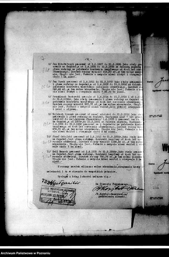 Obraz 10 z jednostki "Majątek Zakrzew powiatu jarocińskiego odprawy z art.. 44 ustawy o wykonaniu reformy rolnej"