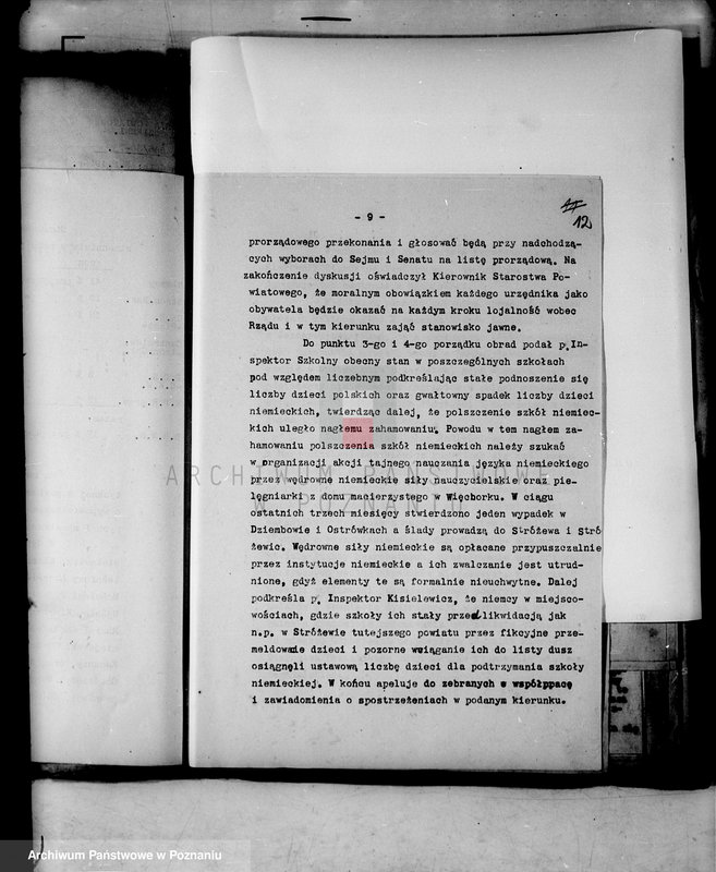 Obraz 15 z jednostki "Protokoły z zebrań periodycznych w starostach /kierowników władz i urzędów niezespolonych z terenu poszczególnych powiatów omawiające ogólną sytuację polityczną i społeczno-gospodarczą"