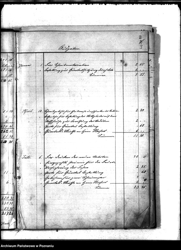 Obraz 7 z jednostki "Journal über Einnahme und Ausgaben der Böttchermeisterinnung in Posen ..."