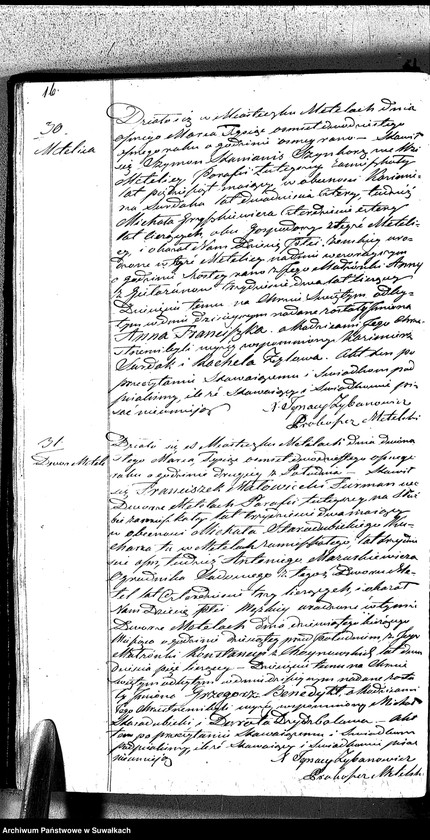 image.from.unit.number "Duplikat Aktów Urodzonych, Zaślubionych Zmarłych Katolików Parafii Metelskiey Roku 1828"
