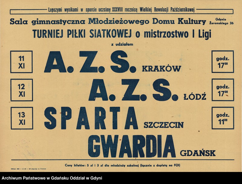 Obraz 7 z kolekcji "Afisze i plakaty wydarzeń sportowych organizowanych w Gdyni w latach 50. i 60. XX w.111"