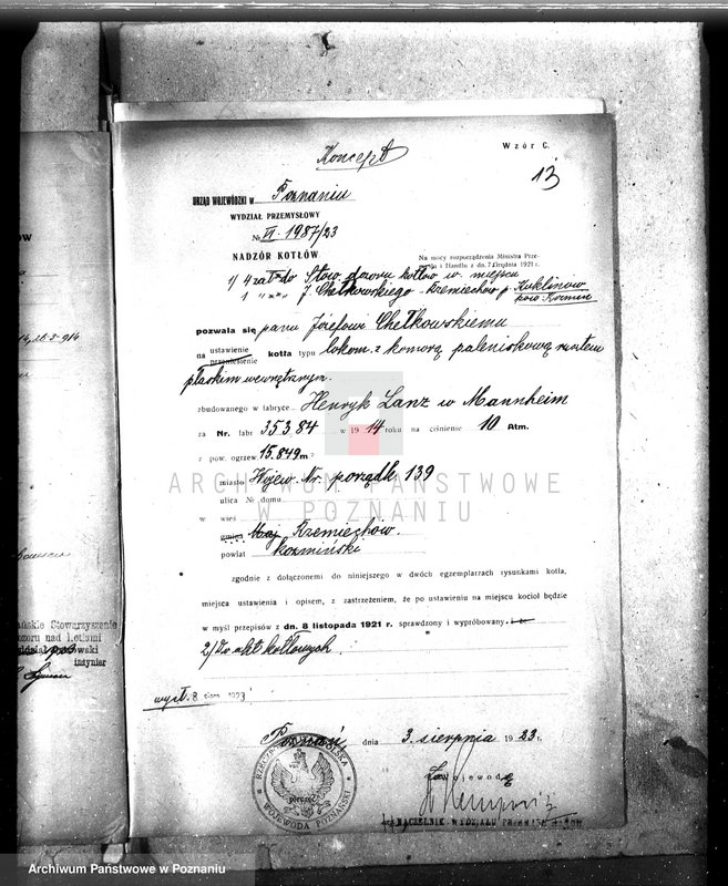 Obraz 16 z jednostki "Tartak w majętności Rzemiechów pow. krotoszyński nr porz. kotła 139"