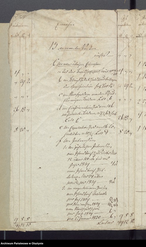 image.from.unit.number "Schul-Cassen Rechnung des Kirchspiels Widminnen"