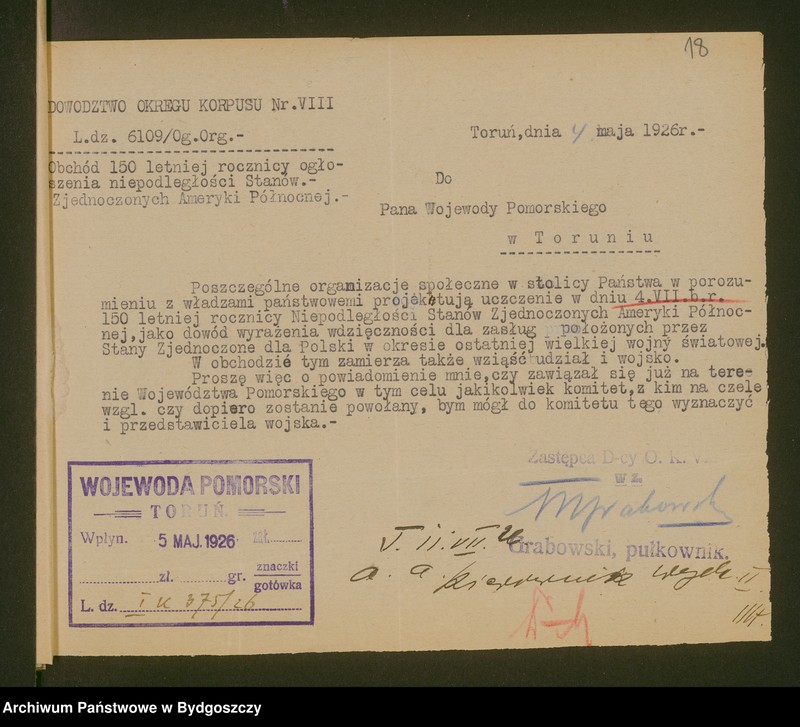 image.from.unit.number "[150-ta Rocznica Niepodległości Stanów Zjednoczonych - Organizacja Wojewódzkiego Komitetu Obchodu]"