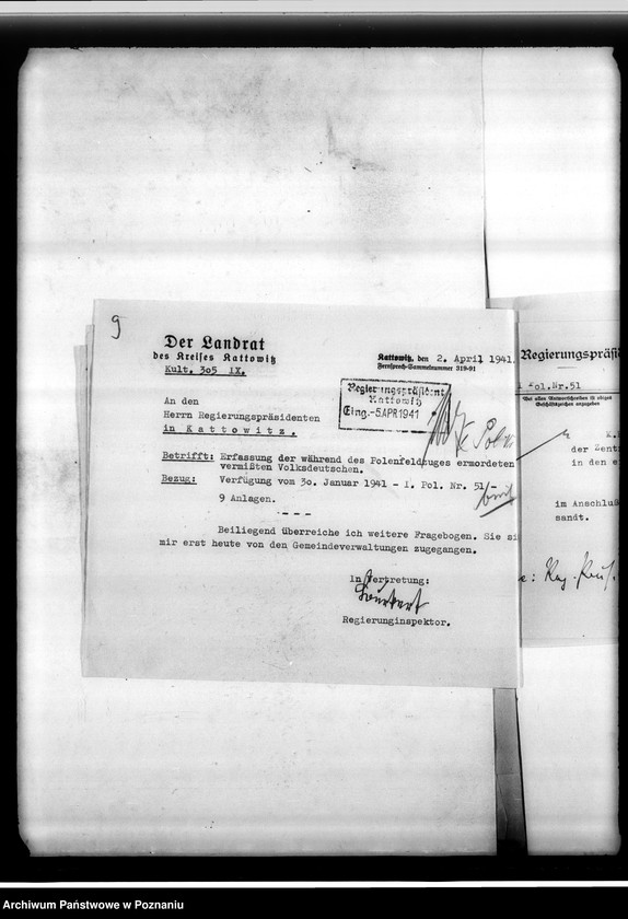 Obraz 13 z jednostki "Korespondencja w sprawie osób narodowości niemieckiej zaginionych w 1939 roku"