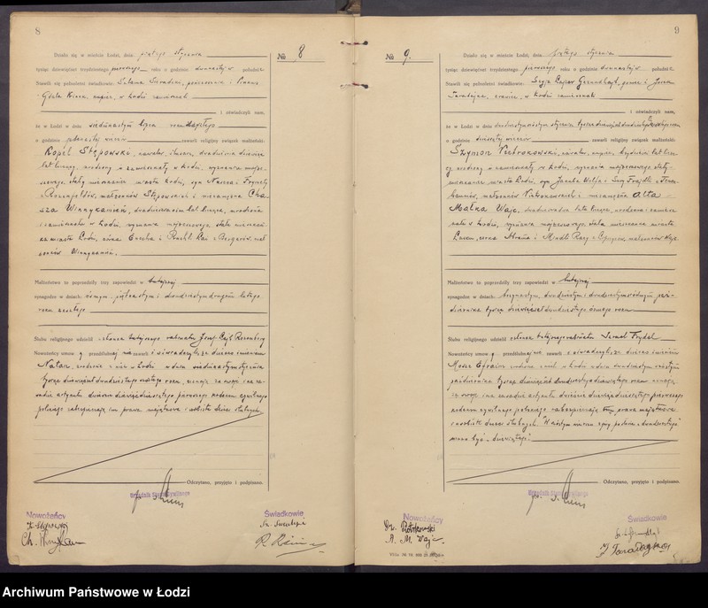 Obraz 7 z jednostki "Akta małżeństw od numeru 1 do numeru 700"