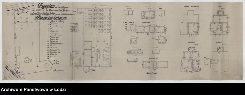 Obraz 1 z jednostki "Lageplan des Grundstückes und der Gebäude der Mechanischen Seidenweberei Paul Habig