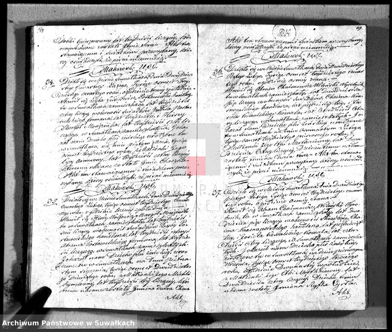 image.from.unit.number "Duplikat Akt Urzędnika Stanu Cwilnego Wyznania Moyżeszowego Okręgu Suwalskiego i Jeleniewskiego Urodzonych, Zaślubionych i Zmarłych z roku 1834"