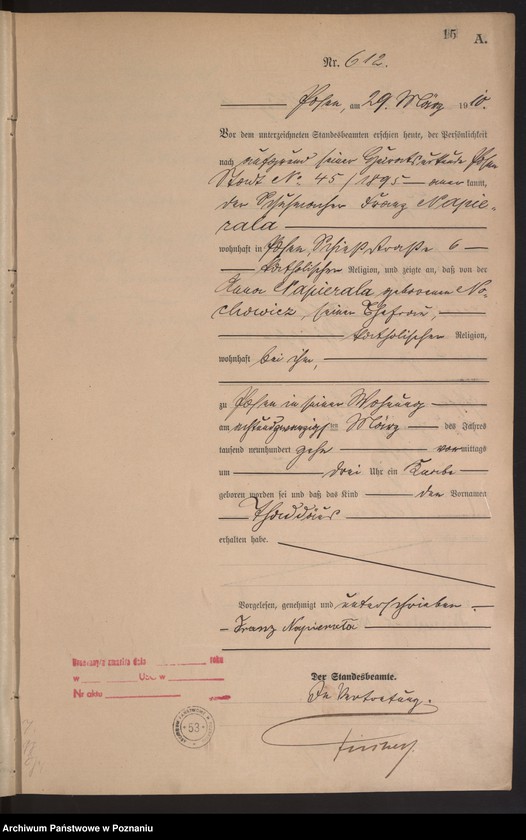 Obraz 16 z jednostki "[Rejestr główny urodzeń]"