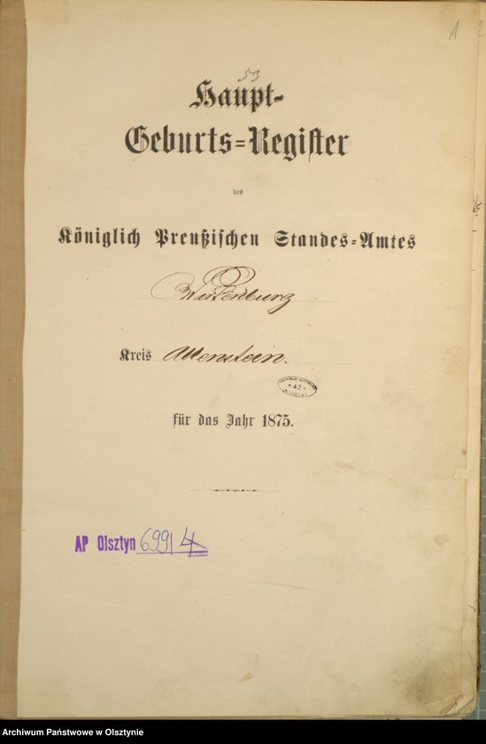 image.from.unit.number "Haupt-Geburts-Register Nr 1 - 199"