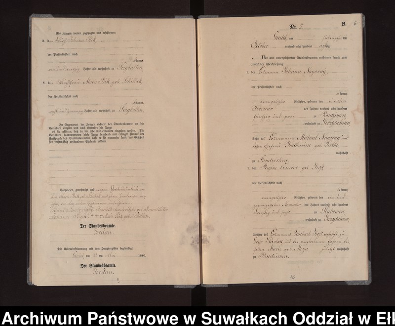 image.from.unit.number "Heiraths-Neben-Register des Königlich Preussischen Standes-Amtes Gneist Kreis Loetzen"