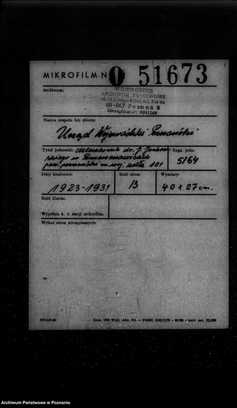 Obraz 2 z jednostki "Mleczarnia dr J. Jackowskiego w Pomarzanowicach powiat poznański nr woj. kotła 101"