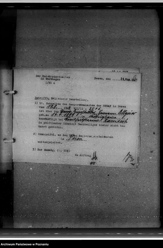 Obraz 16 z jednostki "Politische Beurteilungen der Angestellten"