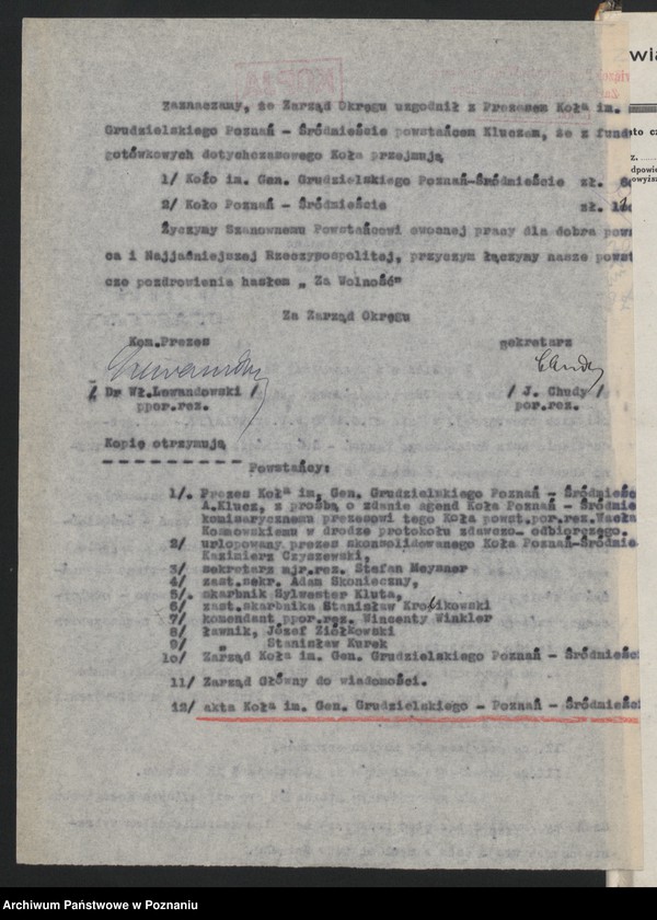 Obraz 6 z jednostki "Koło Śródmieście im. gen. Grudzielskiego w Poznaniu."