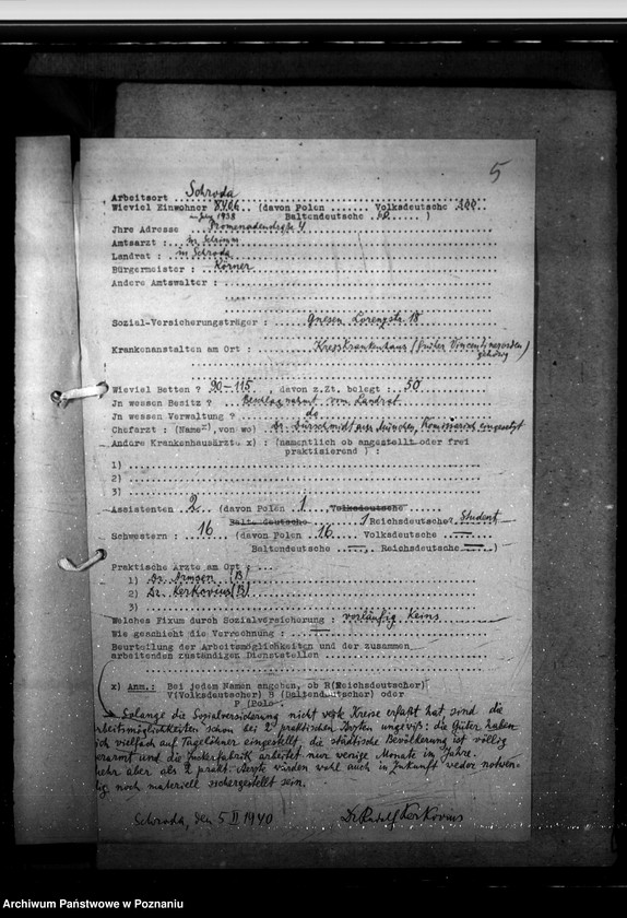 Obraz 9 z jednostki "Amtsärzte Kreis Schroda (Środa) - wyposażenie szpitali"