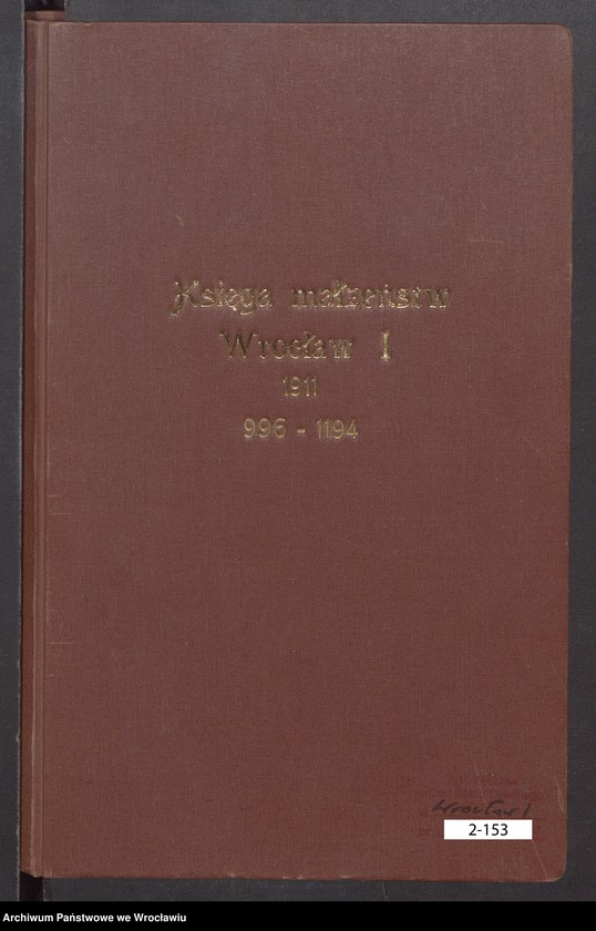 image.from.unit.number "Heiraths-Haupt-Register Breslau I 1911 Band 6"