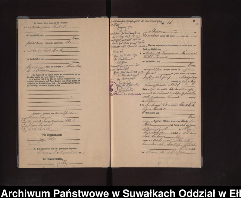 image.from.unit.number "Heiraths-Neben-Register des Preussischen Standes-Amtes Rhein Kreis Loetzen"